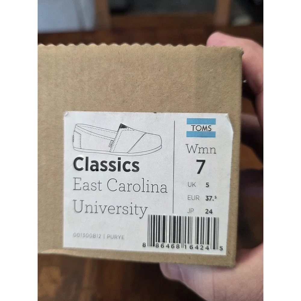 TOMS Womens  CAMPUS CLASSICS CANVAS SHOES UNIVERSITY OF EAST CAROLINA US SIZE 7